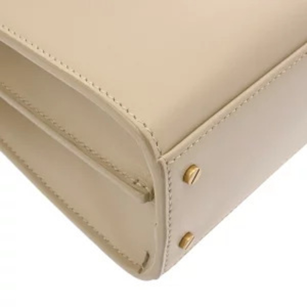 Saint Laurent Cassandra Top Handle Handbag Beige Suede Grained Calfskin - Picture 8 of 9